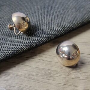 MCM screwback earrings gold-tone rhinestone stars pinup vtg jewelry celestial